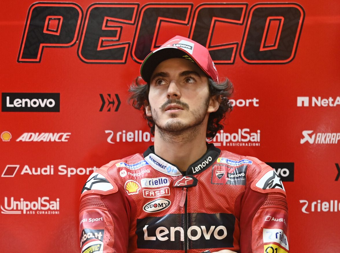 Ducati-Werkspilot Francesco Bagnaia verpasste beim Doha-GP im Windschatten den Bremspunkt.