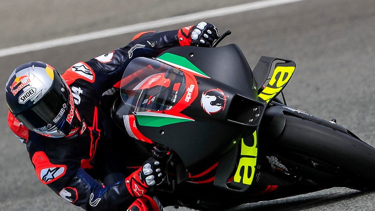 Mitte April testete Andrea Dovizioso die Aprilia RS-GP in Jerez.