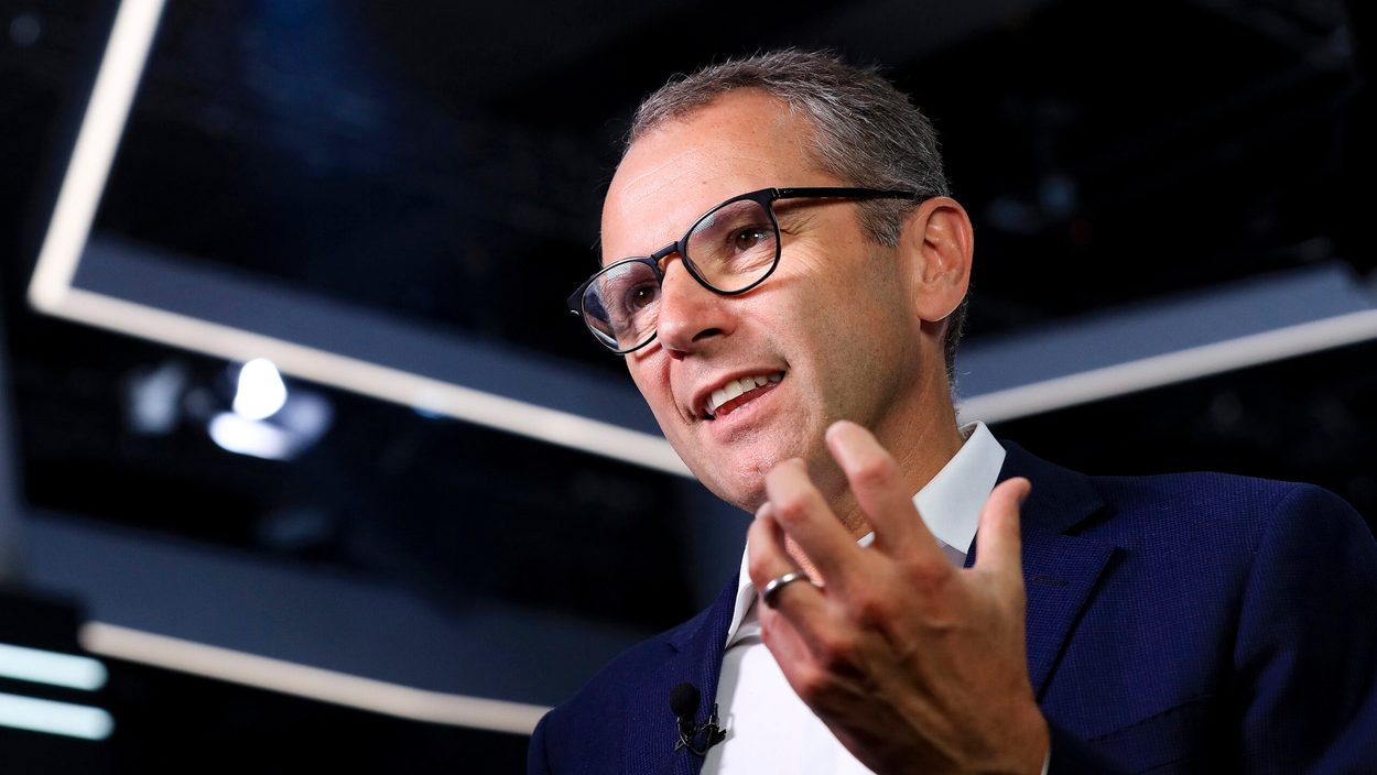 Stefano Domenicali, chief executive officer of Automobili Lamborghini SpA, speaks during a Bloomberg Television interview on the opening day of the IAA Frankfurt Motor Show in Frankfurt, Germany, on Tuesday, Sept. 10, 2019.