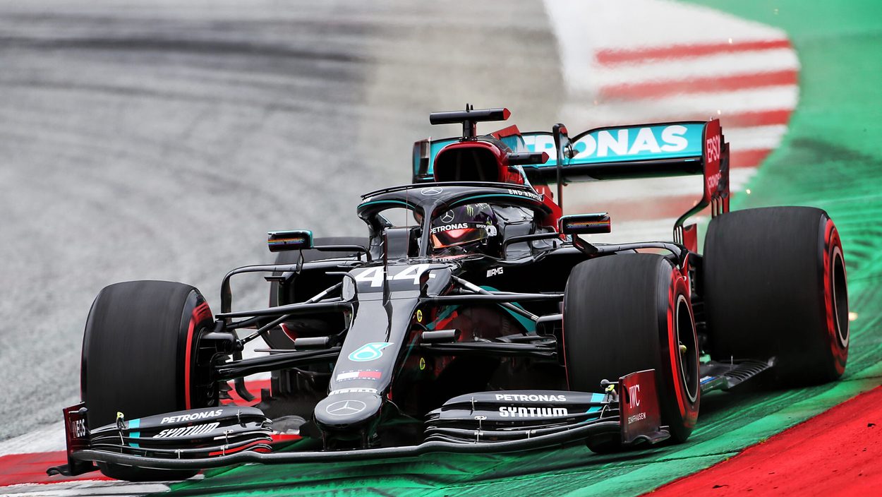 SPIELBERG,AUSTRIA,03.JUL.20 - MOTORSPORTS, FORMULA 1 - Grand Prix of Austria, Red Bull Ring, start of the Formula 1 season, free practice. Image shows Lewis Hamilton (GBR/ Mercedes). Photo: GEPA pictures/ XPB Images/ Charniaux - ATTENTION - COPYRIGHT FOR AUSTRIAN CLIENTS ONLY