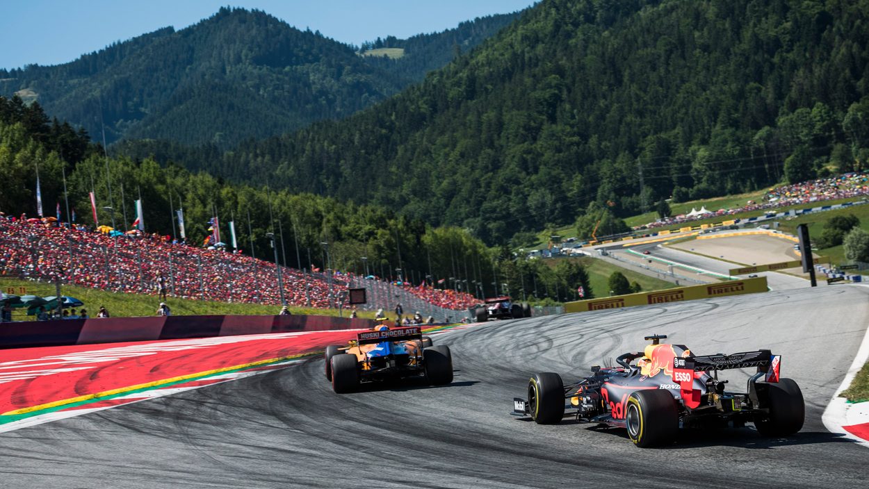 Competitor races at the FIA Formula One World Championship 2019 in Spielberg, Austria on June 30, 2019