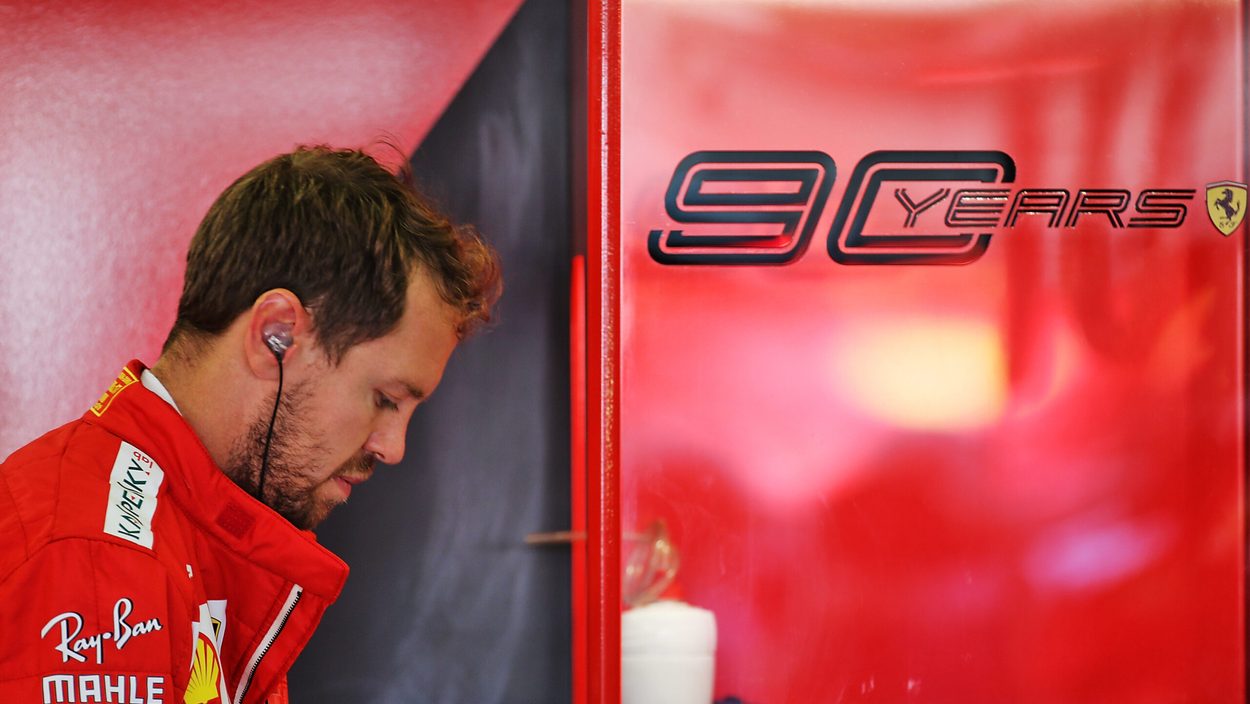 SILVERSTONE,ENGLAND,12.JUL.18 - MOTORSPORTS, FORMULA 1 - Grand Prix of Great Britain, Silverstone Circuit, free practice. Image shows Sebastian Vettel (GER/ Ferrari). Photo: GEPA pictures/ XPB Images/ Batchelor - ATTENTION - COPYRIGHT FOR AUSTRIAN CLIENTS ONLY