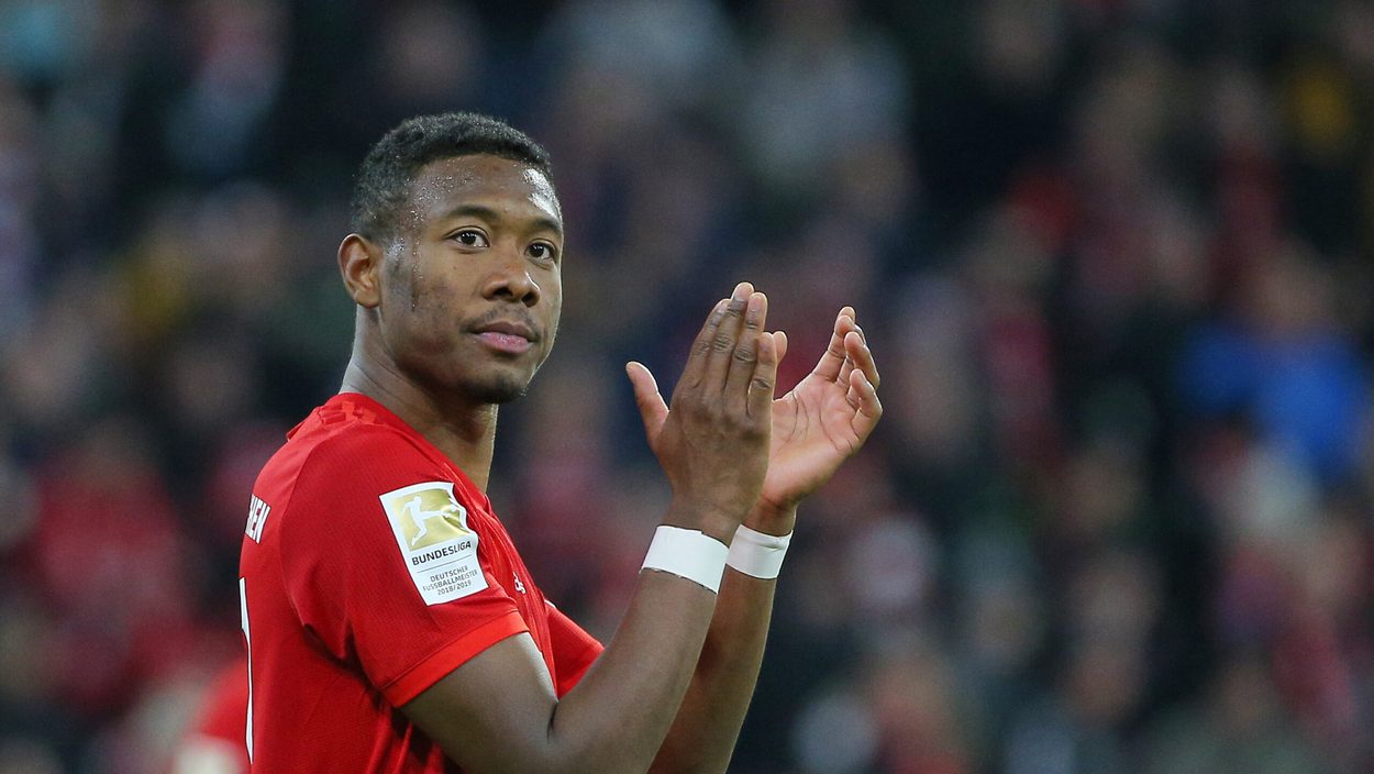 MUNICH,GERMANY,21.FEB.20 - SOCCER - 1. DFL, 1. Deutsche Bundesliga, FC Bayern Muenchen vs SC Paderborn 07. Image shows the rejoicing of David Alaba (Bayern). Photo: GEPA pictures/ Thomas Bachun - DFL regulations prohibit any use of photographs as image sequences and/or quasi-video.