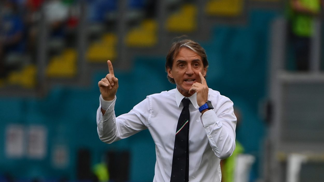 ROME,ITALY,20.JUN.21 - SOCCER - UEFA European Championship, international match, Italy vs Wales. Image shows head coach Roberto Mancini (ITA).