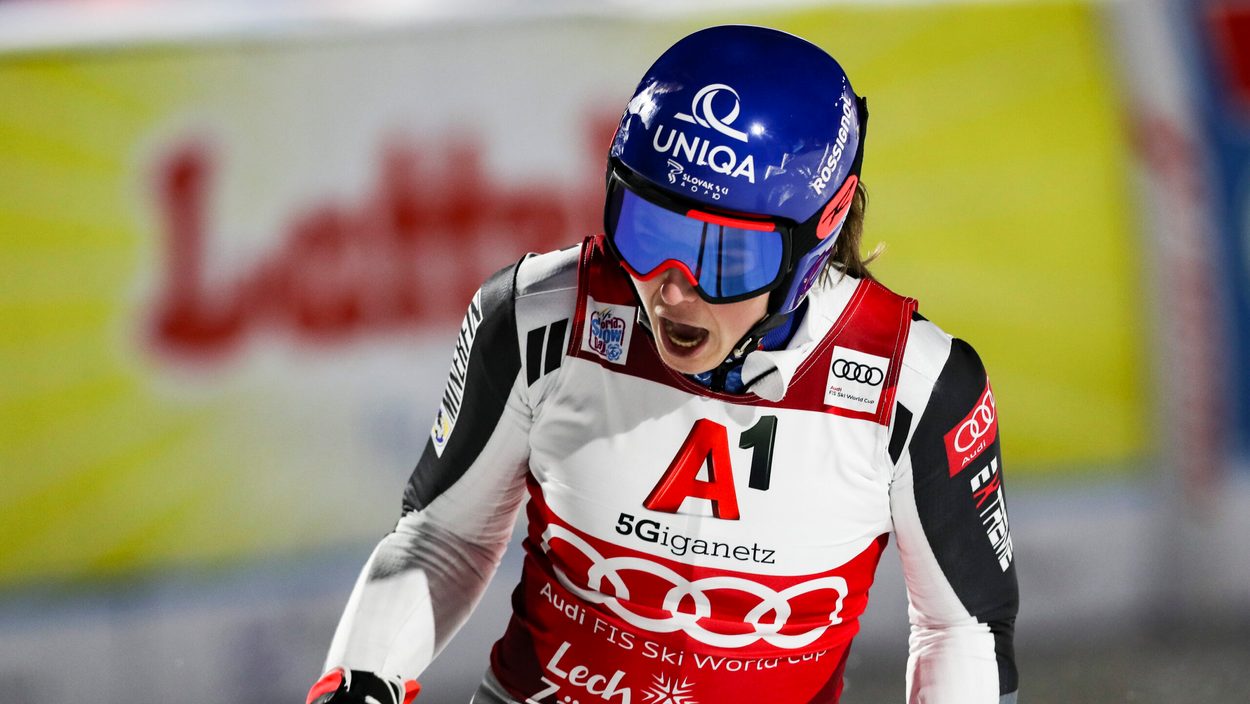 LECH,AUSTRIA,26.NOV.20 - ALPINE SKIING - FIS World Cup Lech/ Zuers, parallel giant slalom, ladies. Image shows the rejoicing of Petra Vlhova (SVK). Photo: GEPA pictures/ Patrick Steiner