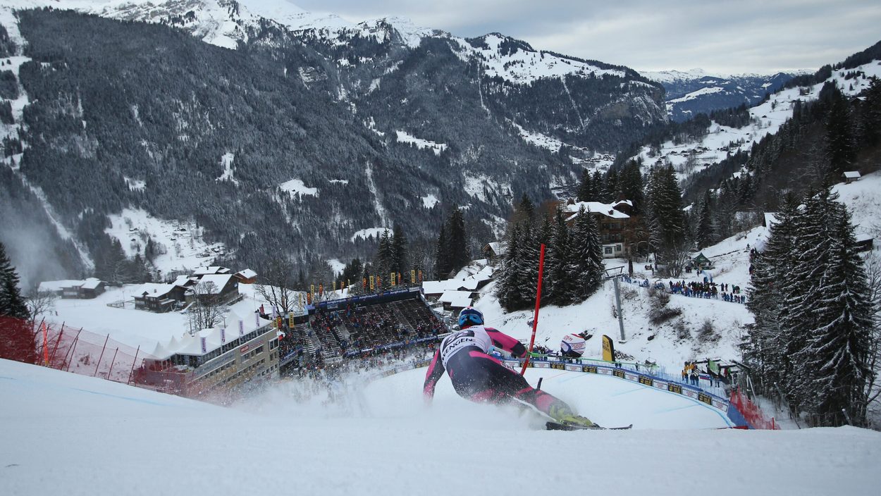 WENGEN,SWITZERLAND,15.JAN.16 - ALPINE SKIING - FIS World Cup, Lauberhorn, alpine combined, slalom, men. Image shows Marko Vukicevic (SRB).