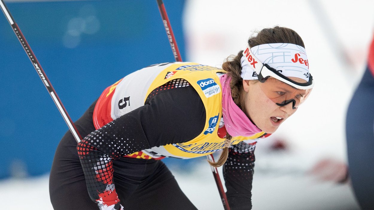 KUUSAMO,FINLAND,29.NOV.20 - NORDIC SKIING, CROSS COUNTRY SKIING - FIS World Cup, Nordic Opening, 10km, free, pursuit, ladies. Image shows Lisa Unterweger (AUT).