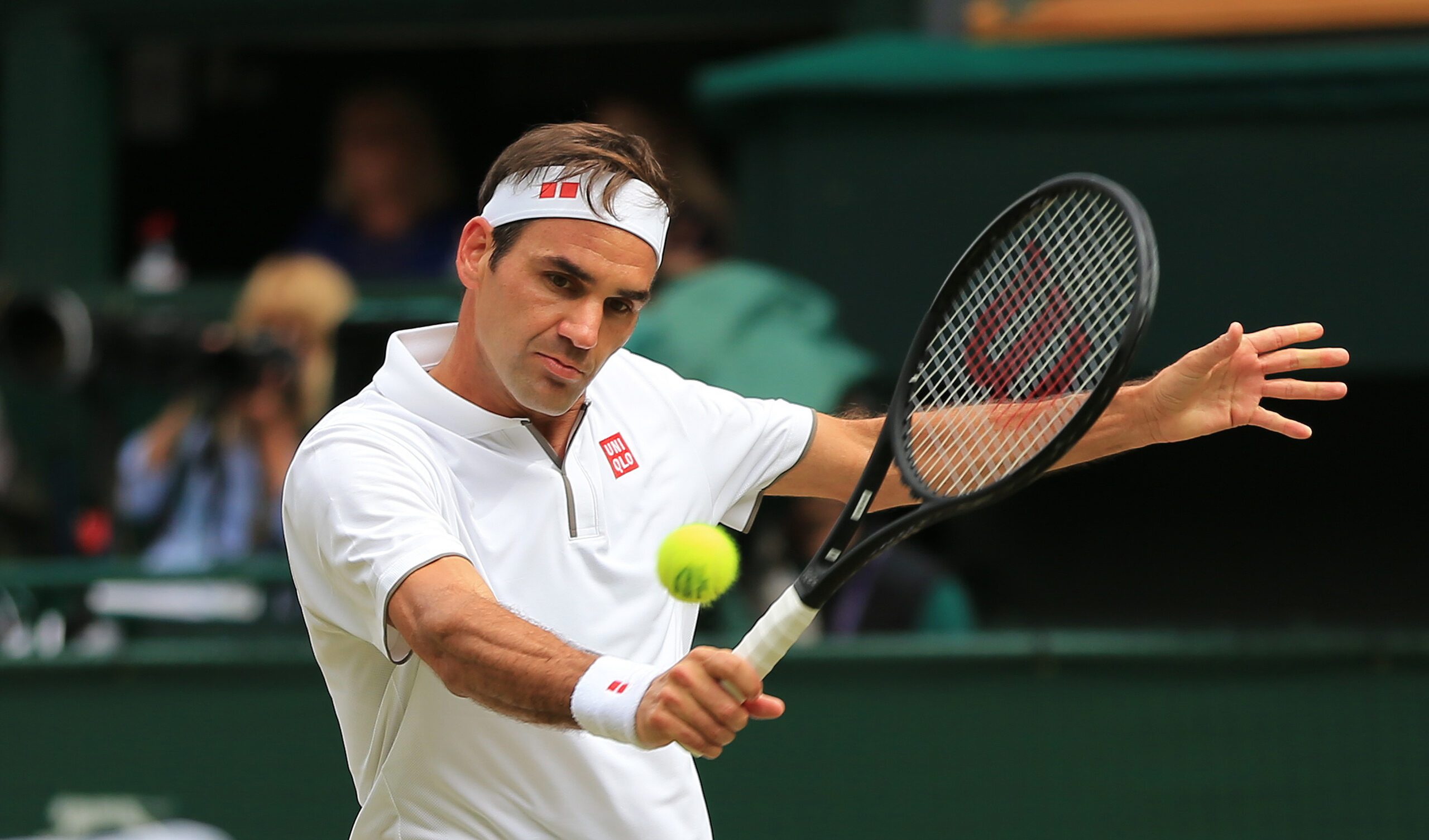 LONDON,ENGLAND,14.JUL.19 - TENNIS - ATP World Tour, Wimbledon, Grand Slam, final. Image shows Roger Federer (SUI).