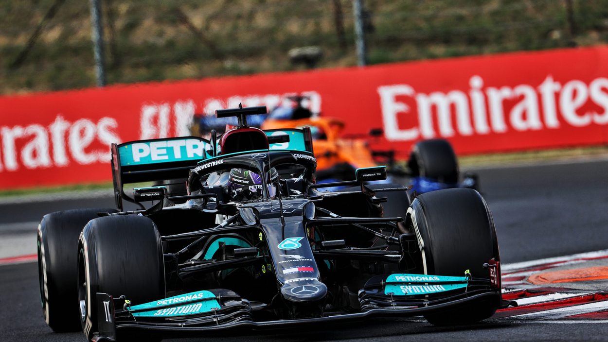 BUDAPEST, HUNGARY, 01. AUG. 21 - MOTORSPORTS, FORMULA 1 - Grand Prix of Hungary, Hungaroring. Image shows Lewis Hamilton (GBR/Mercedes).