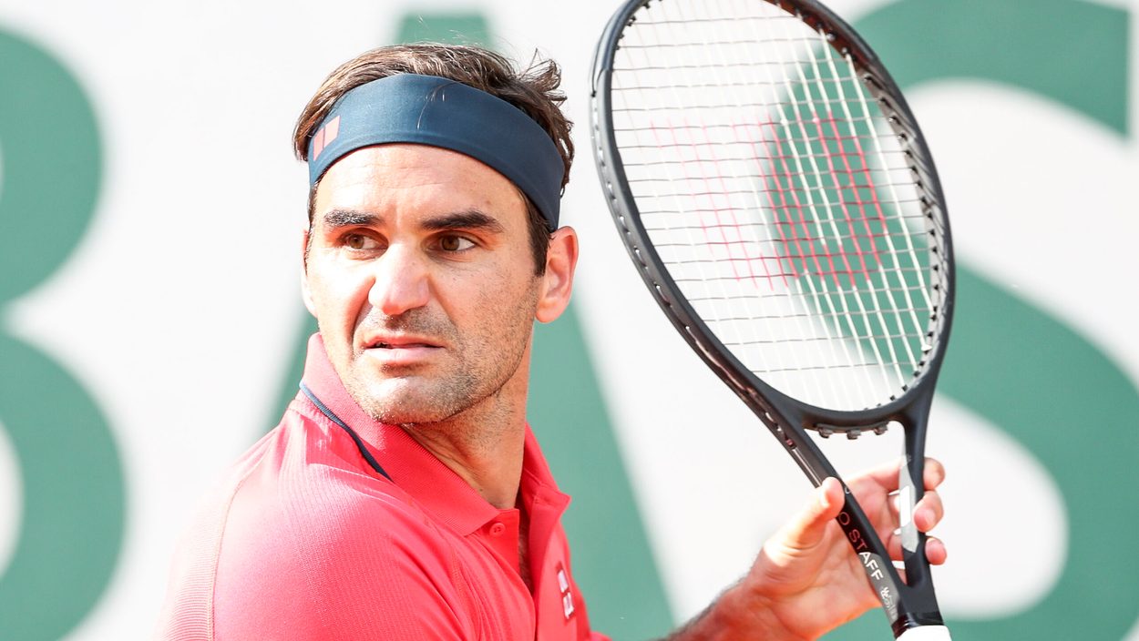 PARIS,FRANCE,03.June.21 - TENNIS - ATP World Tour, French Open, Roland Garros, Grand Slam. Image shows Roger Federer (SUI).