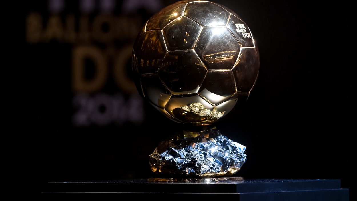 ZURICH,SWITZERLAND,12.JAN.15 - SOCCER - FIFA World Player Gala, Ballon d Or 2014. Image shows the trophy for the FIFA Ballon d Or 2014.