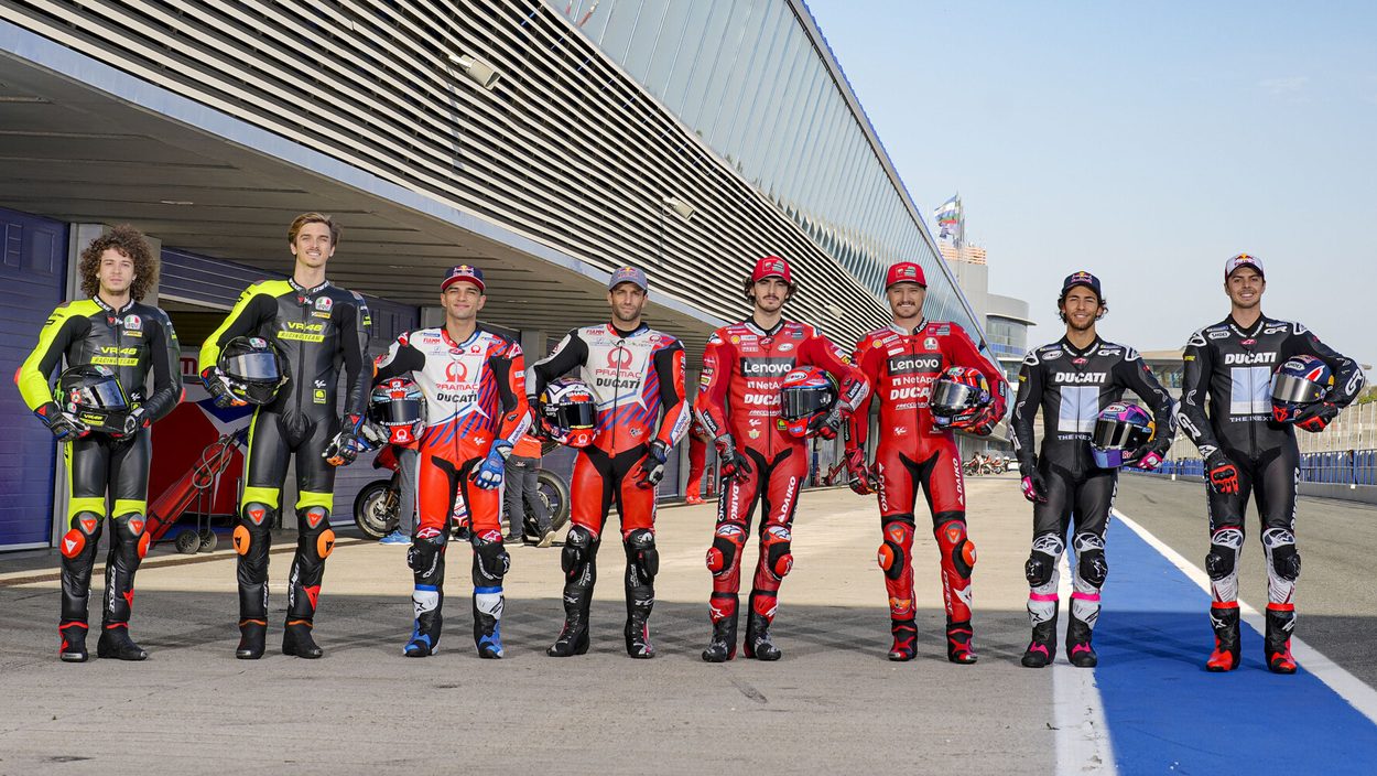 Bereiten der Konkurrenz Sorgen: Die acht Ducati-Piloten der MotoGP-Saison 2022.