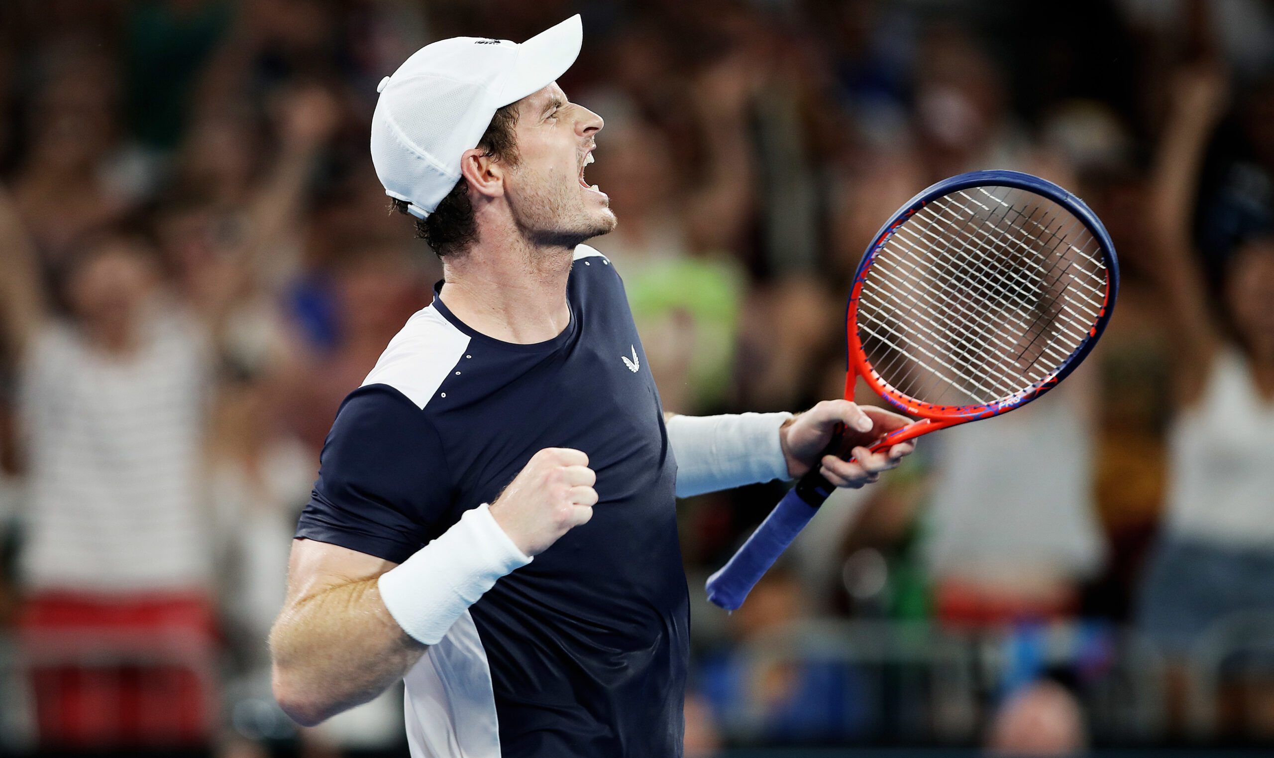 MELBOURNE,AUSTRALIA,14.JAN.19 - TENNIS - ATP World Tour, Grand Slam, Australian Open. Image shows the rejoicing of Andy Murray (GBR).