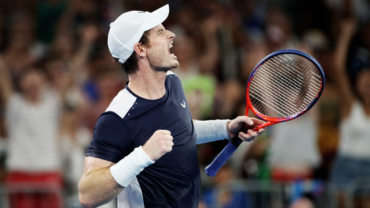 MELBOURNE,AUSTRALIA,14.JAN.19 - TENNIS - ATP World Tour, Grand Slam, Australian Open. Image shows the rejoicing of Andy Murray (GBR).