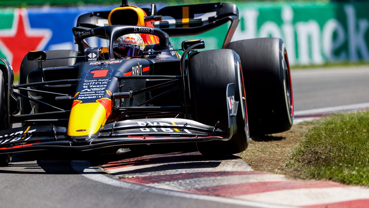 MONTREAL, QUEBEC - JUNE 19: Max Verstappen of Red Bull Racing and The Netherlands during the F1 Grand Prix of Canada at Circuit Gilles Villeneuve on June 19, 2022 in Montreal, Quebec.