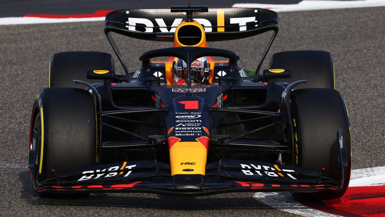 SAKHIR,BAHRAIN,24.FEB.23 - MOTORSPORTS, FORMULA 1 - Pre season testing, Bahrain International Circuit. Image shows Max Verstappen (NED/ Red Bull Racing).
