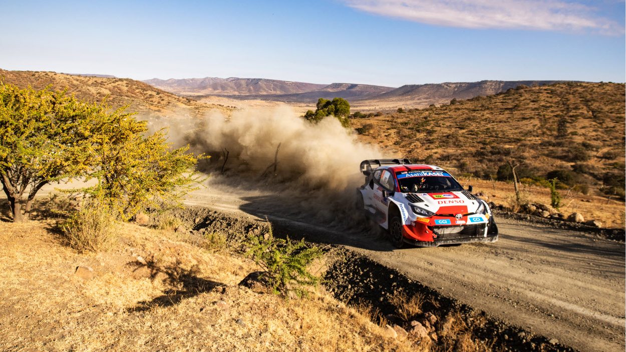 Kalle Rovanperä (FIN) and Jonne Halttunen (FIN) Of team TOYOTA GAZOO RACING WRT perform during World Rally Championship Mexico in Leon, Mexico on March 18, 2023.